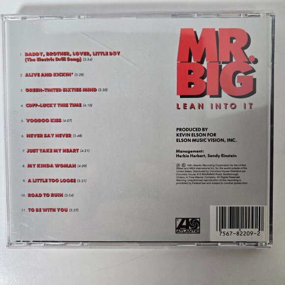 Mr. Big, Lean Into It CD. Bundle any 3 cd's with this title for only $12.00! - Picture 2 of 3